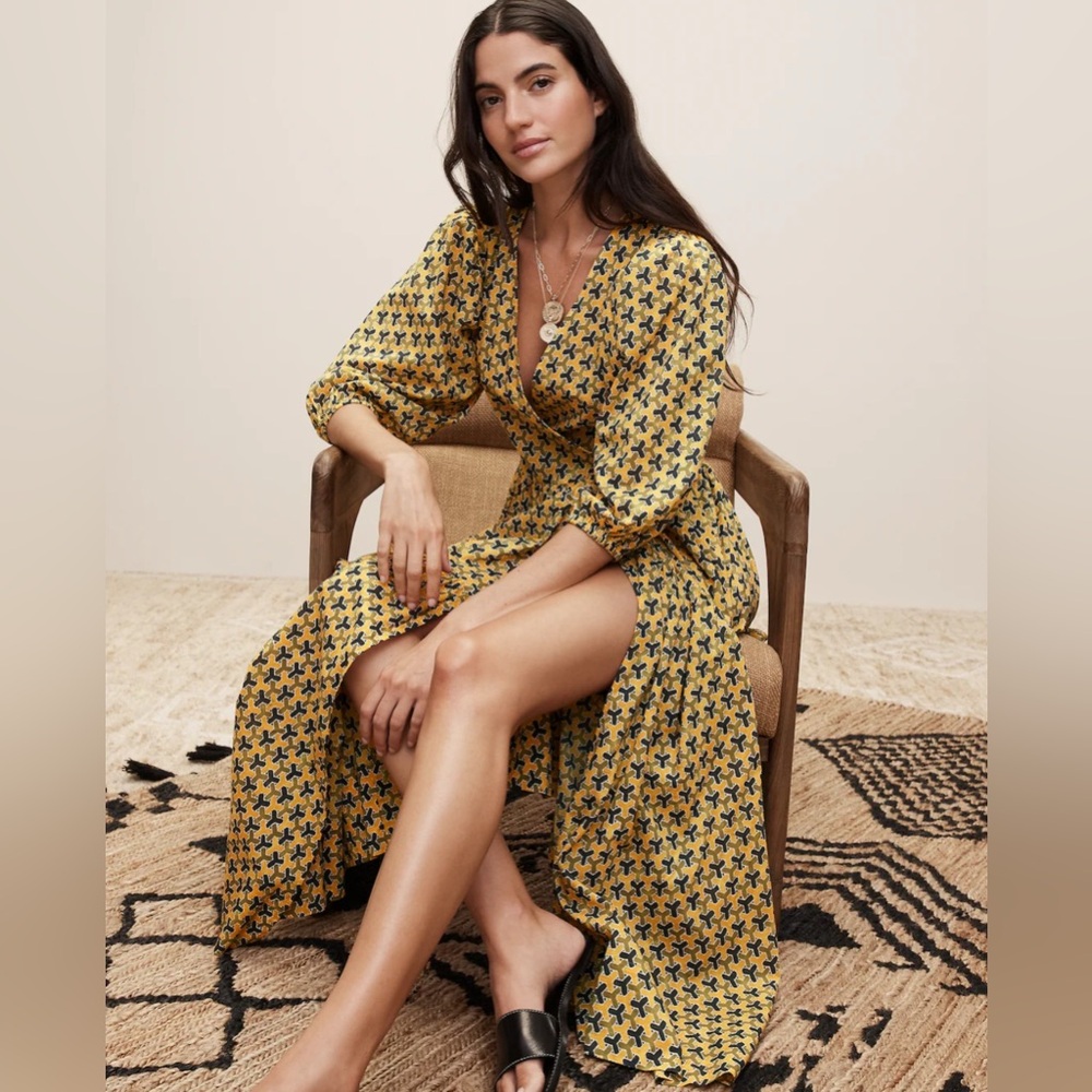 Banana Republic x White Lotus Cotton Wrap Dress Size M